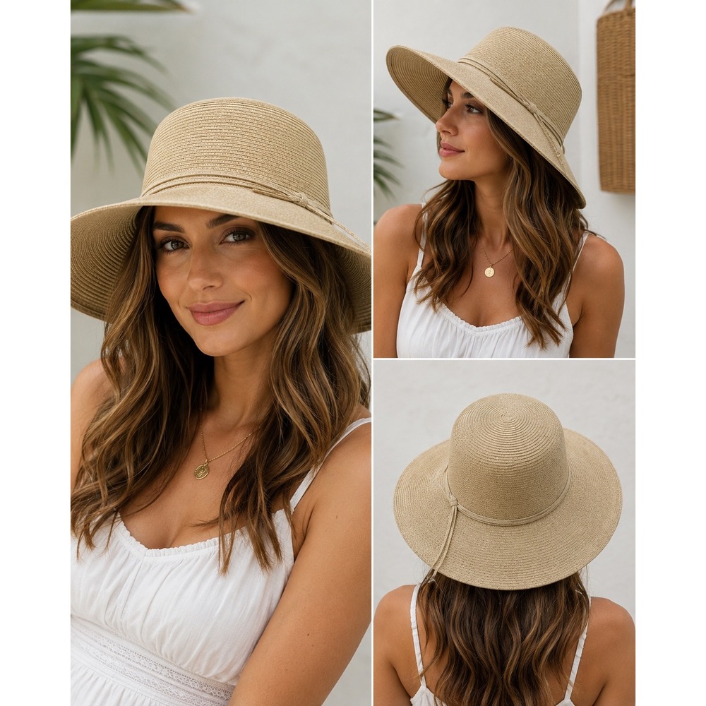 San Diego Hat Co Womens Wide Brim Sun Hat Tan Packable Beach Resort One Size